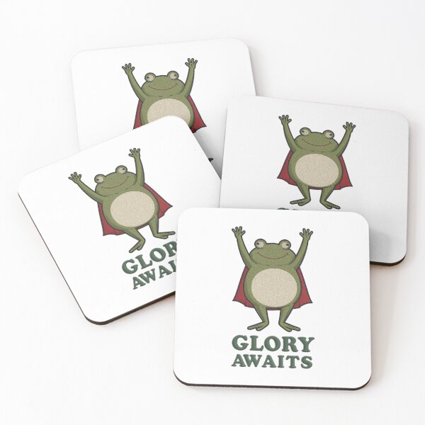 Item preview, Funny Frog Superhero “Glory Awaits” Cute Cartoon Animal Graphic T-Shirt designed and sold by FestivityFinds.