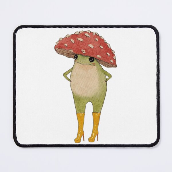 Item preview, Sassy Frog In Yellow Boots Mushroom Hat Fashion designed and sold by RibbitRender.