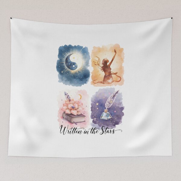 Item preview, Written in the Stars Celestial Watercolor Astrology Aesthetic T-Shirt Design designed and sold by FestivityFinds.