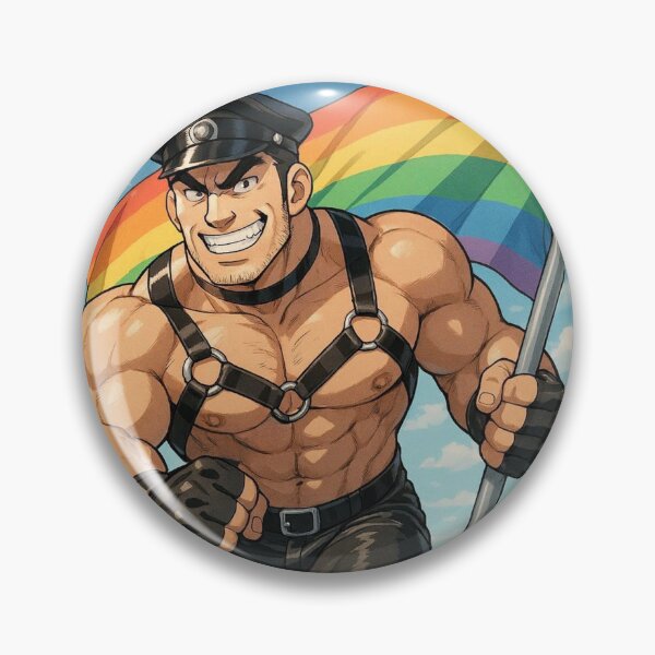 Item preview, Gay Retro Anime Defiant Leather Daddy Pride Flag Colorsplash Tom of Finland Tribute Leather Pride Graphic Design designed and sold by ItsAKinkThing.