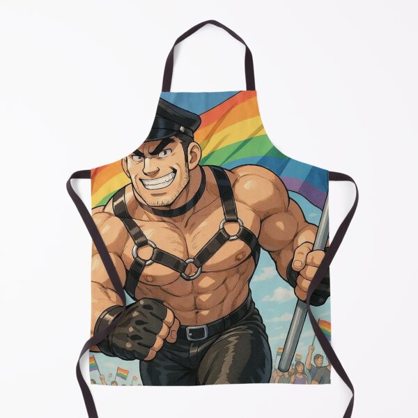 Item preview, Gay Retro Anime Defiant Leather Daddy Pride Flag Colorsplash Tom of Finland Tribute Leather Pride Graphic Design designed and sold by ItsAKinkThing.