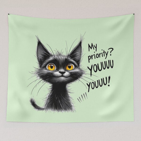 Item preview, Bubble the Black Cat Kitten U R MY PRIORITY designed and sold by Poppflix-TM.