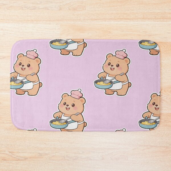 Item preview, Cute Kawaii Bear Chef Cooking Eggs Cartoon Sticker designed and sold by carestazafeli.
