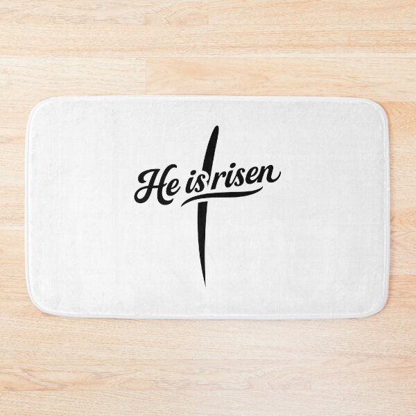 Item preview, He Is Risen Modern Cross Script Tee designed and sold by OlyvieArt.