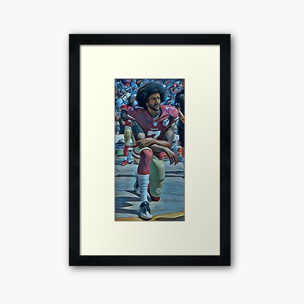 Colin Kaepernick Kneeling Framed Art Print