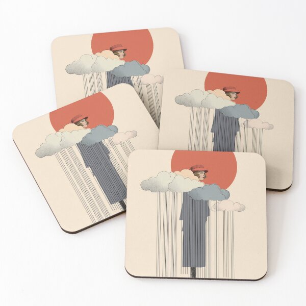 Item preview, Woman Above the Clouds – Art Deco Red Sun and Storm Clouds designed and sold by BestVarieties.