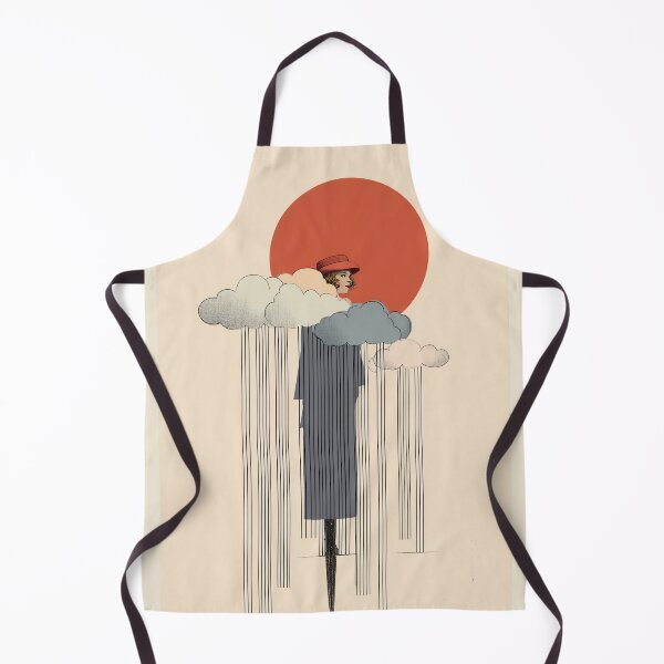 Item preview, Woman Above the Clouds – Art Deco Red Sun and Storm Clouds designed and sold by BestVarieties.