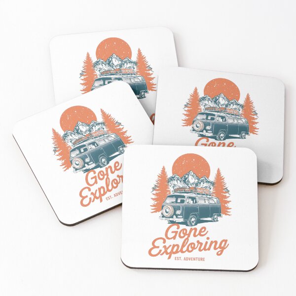 Item preview, Gone Exploring Vintage Camper Van Mountain Adventure T-Shirt designed and sold by FestivityFinds.