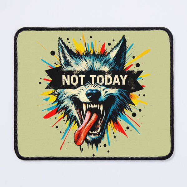 Item preview, Not Today Wolf T-Shirt – Funny Aggressive Graphic Streetwear Tee designed and sold by VikArtStudio.