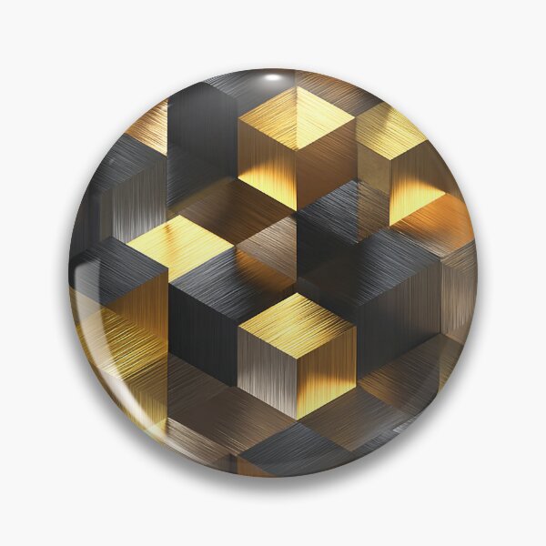 Item preview, Geometric Cubes Golden, Black, And Silvery Hues Pattern designed and sold by DEC02.