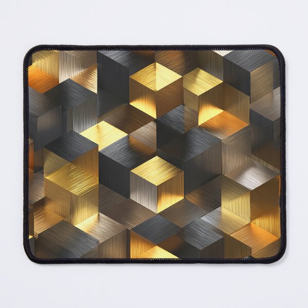 Item preview, Geometric Cubes Golden, Black, And Silvery Hues Pattern designed and sold by DEC02.