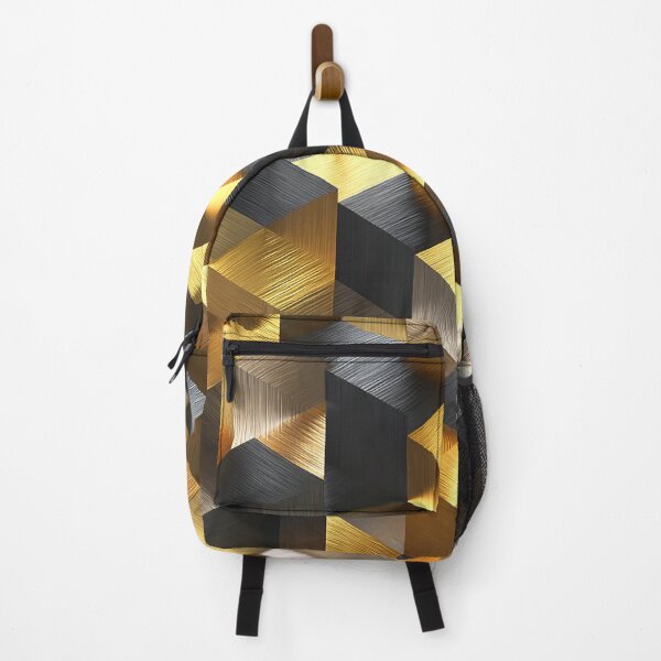 Item preview, Geometric Cubes Golden, Black, And Silvery Hues Pattern designed and sold by DEC02.