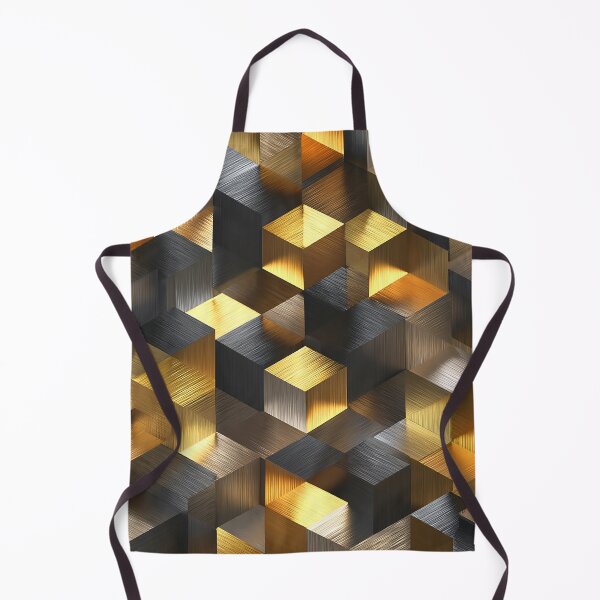 Item preview, Geometric Cubes Golden, Black, And Silvery Hues Pattern designed and sold by DEC02.
