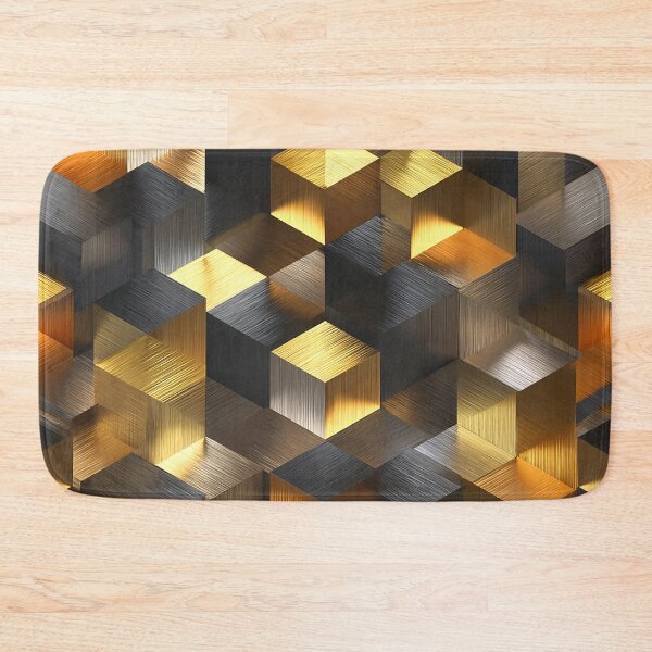 Item preview, Geometric Cubes Golden, Black, And Silvery Hues Pattern designed and sold by DEC02.