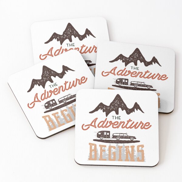 Item preview, The Adventure Begins Camping Road Trip Mountain Vintage T-Shirt designed and sold by FestivityFinds.