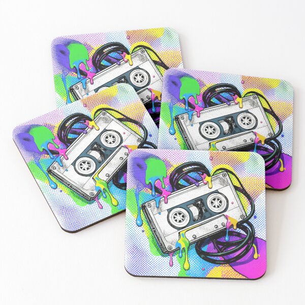 Item preview, Retro Cassette Tape Pop Art with Colorful Drips designed and sold by Bloomkept.