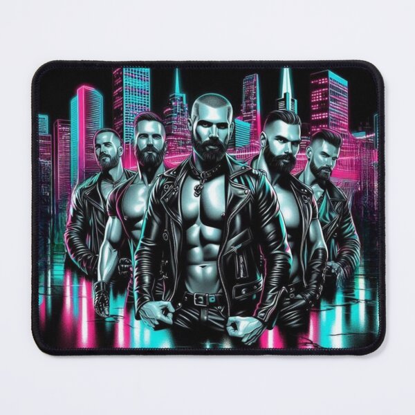 Item preview, San Francisco Leather Daddies Neon Nights Colorsplash CyberpunkGay Pride Art Design designed and sold by ItsAKinkThing.