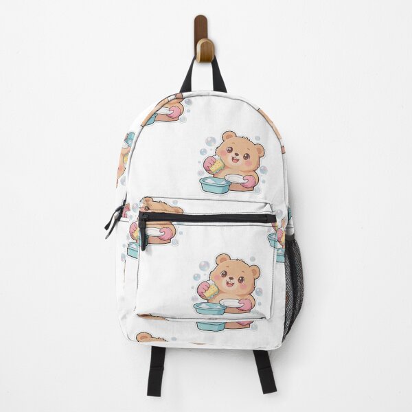 Item preview, Cute Kawaii Bear Washing Dishes Cartoon Sticker designed and sold by carestazafeli.
