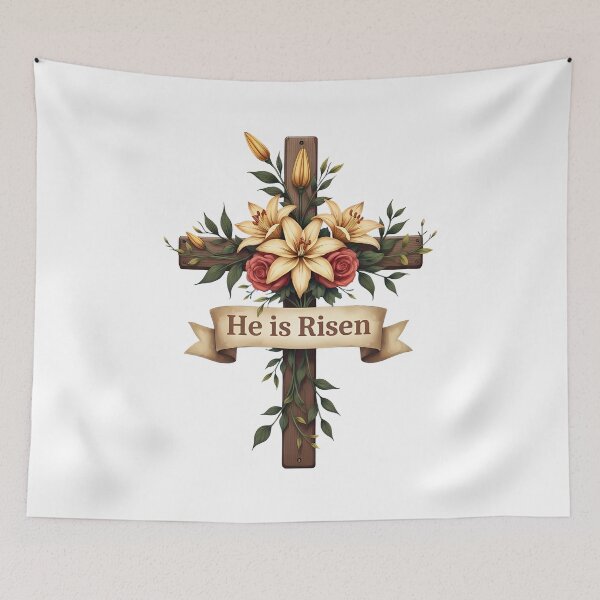 Item preview, He Is Risen Cross Floral Easter Apparel designed and sold by OlyvieArt.