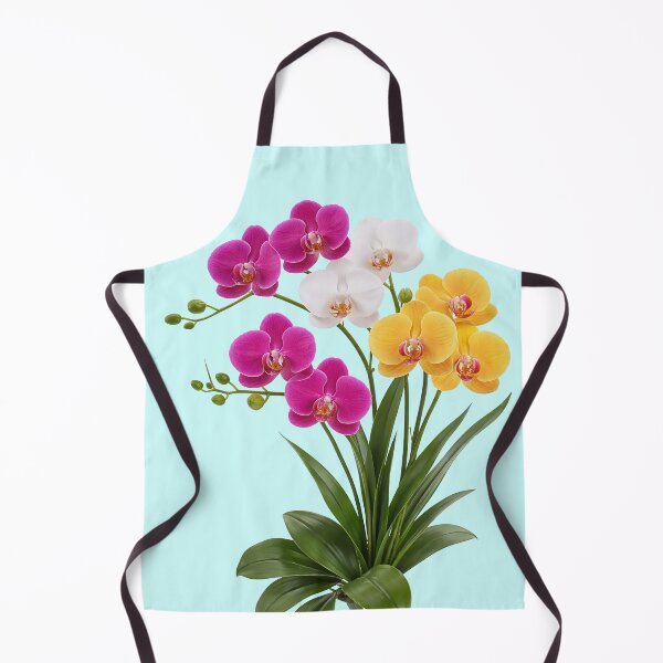 Item preview, Vibrant Pink White Yellow Elegant Orchid Flower Blue Shapes Mania designed and sold by Shapes-Mania.