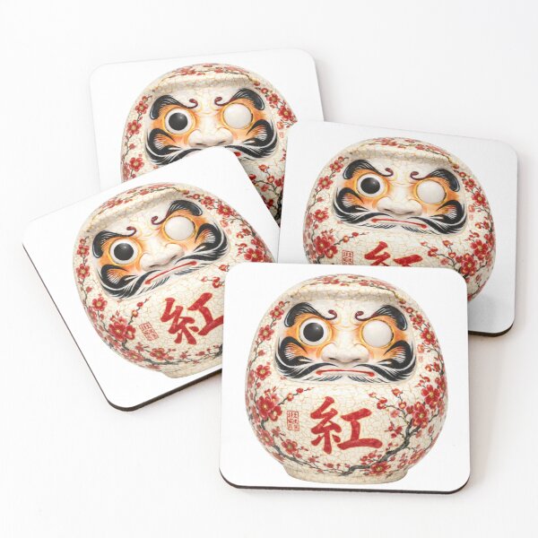 Item preview, Daruma: Porcelain Crimson Plum Archive - 達磨「白磁紅梅」 designed and sold by NYAO-YUUKI.