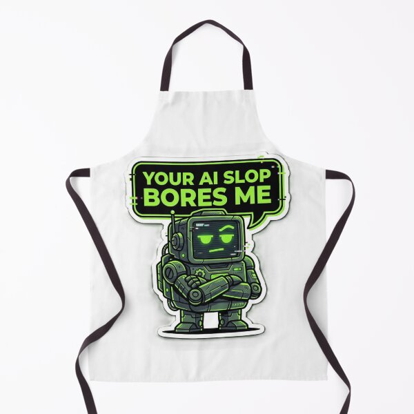 Item preview, Your AI Slop Bores Me Sticker | Funny Sarcastic  Tech Humor Robot Meme Sticker designed and sold by ChaosAndChill.