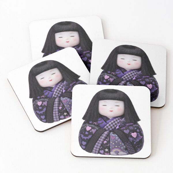 Item preview, Kimekomi Doll: Gothic Violet Bat & Rose - 木目込み人形「宵闇夢想」 designed and sold by NYAO-YUUKI.