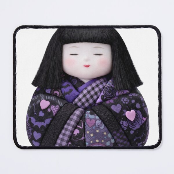 Item preview, Kimekomi Doll: Gothic Violet Bat & Rose - 木目込み人形「宵闇夢想」 designed and sold by NYAO-YUUKI.