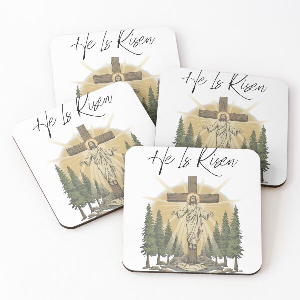 Item preview, He Is Risen Christ Cross Forest Graphic Tee designed and sold by OlyvieArt.