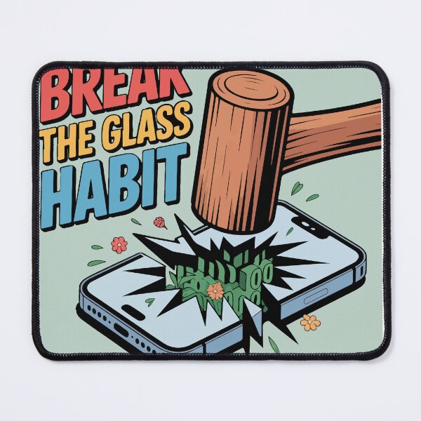 Item preview, Break The Glass Habit Smartphone Digital Detox designed and sold by PixelWaveBD.