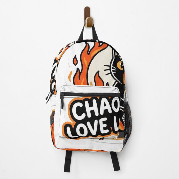 Item preview, Chaos Is My Love Language Sticker | Funny Black Cat Sarcastic Nonchalant Fire Sticker designed and sold by ChaosAndChill.