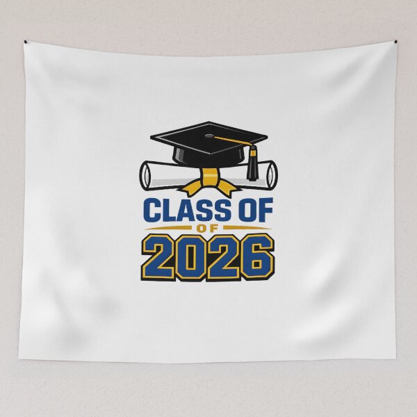 Item preview, Class of 2026 Graduation T-Shirt – Cap & Diploma Blue Gold Senior Design designed and sold by FestivityFinds.