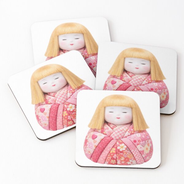 Item preview, Kimekomi Doll: Pastel Heart Blossom - 木目込み人形「桃色恋心」 designed and sold by NYAO-YUUKI.