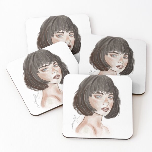 Item preview, Expressive Digital Watercolor Female Portrait designed and sold by LauPo.