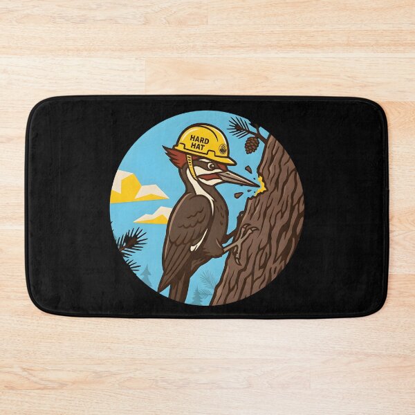 Item preview, Hard at Work: Woodpecker in a Construction Hard Hat designed and sold by Raw Tigers.