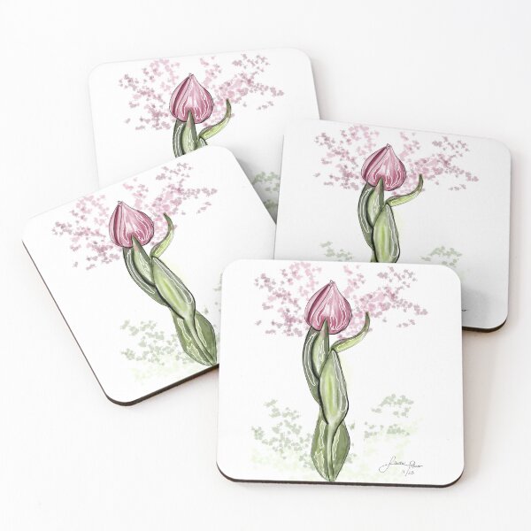 Item preview, Artistic Tulip in Digital Watercolor and White Line designed and sold by LauPo.