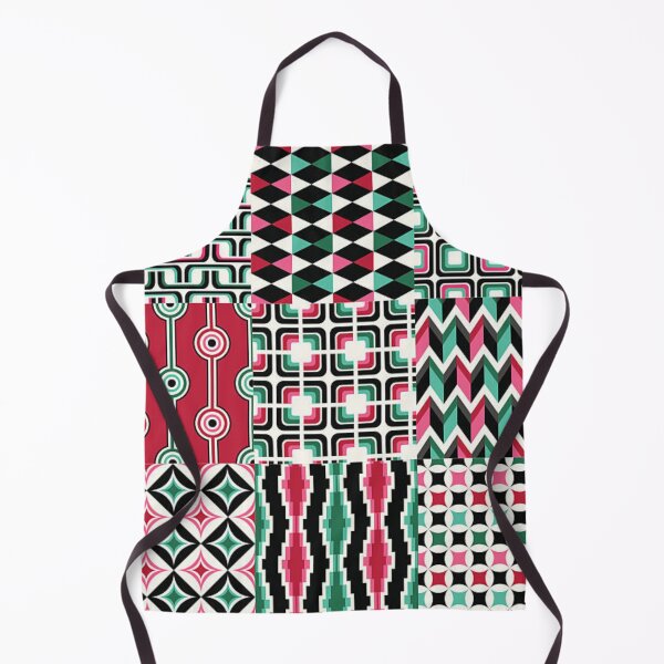 Item preview, Retro Geometric Mosaic Pattern in Pink, Green, and Black designed and sold by DesertFlowArt.