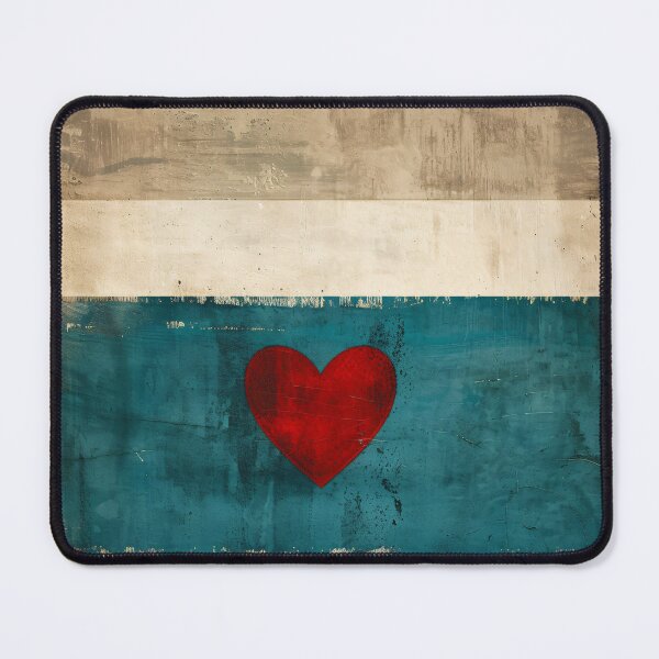 Item preview, Abstract Heart Stripe Wall Art Teal Neutral Minimalist Print designed and sold by NarjaShop.