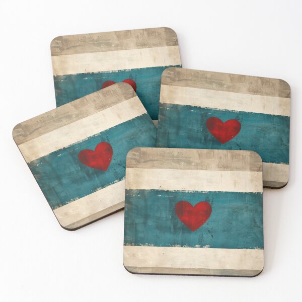 Item preview, Abstract Heart Stripe Wall Art Teal Neutral Minimalist Print designed and sold by NarjaShop.
