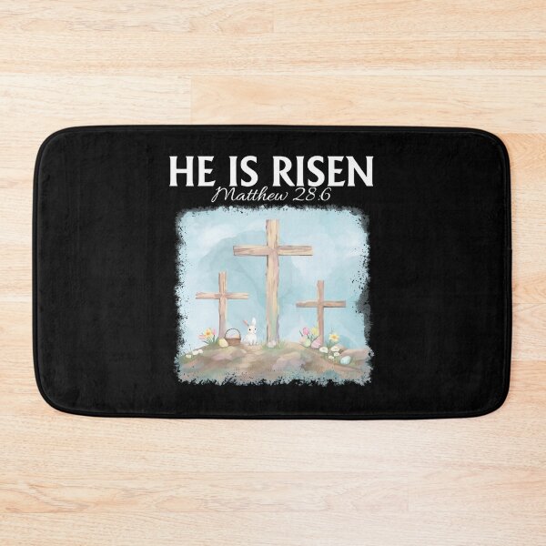 Item preview, He Is Risen Easter Cross Rabbit designed and sold by OlyvieArt.