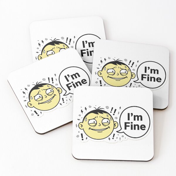 Item preview, I'm Fine Sticker | Funny Sarcastic Stressed Character  Relatable Humor Sticker designed and sold by ChaosAndChill.