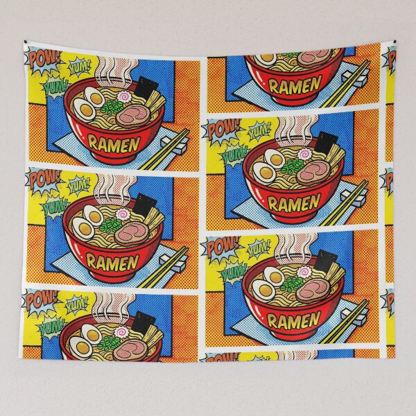 Item preview, Retro Pop Art Ramen Bowl Japanese Noodle Soup Comic Style designed and sold by Krfto.