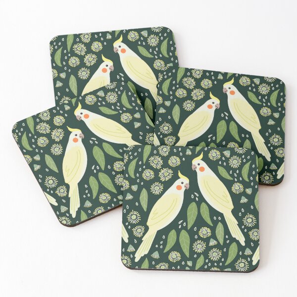 Aperçu de l'œuvre Forêt de cockatiels Minuit créée et vendue par samitomato.