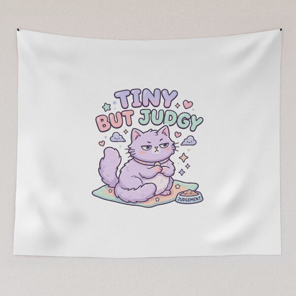 Item preview, Tiny But Judgy Funny Cat Sticker designed and sold by CutePlix.