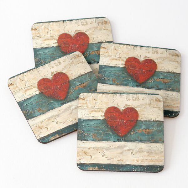 Item preview, Abstract Heart Stripe Wall Art Teal Neutral Minimalist Print designed and sold by NarjaShop.
