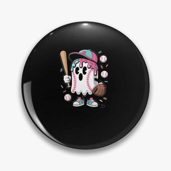 Item preview, Ice Cream Drip Ghost Baseball Spots Halloween designed and sold by Dressed For  Duty.