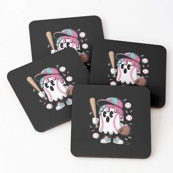 Item preview, Ice Cream Drip Ghost Baseball Spots Halloween designed and sold by Dressed For  Duty.