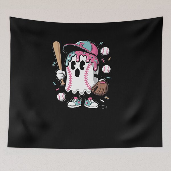 Item preview, Ice Cream Drip Ghost Baseball Spots Halloween designed and sold by Dressed For  Duty.