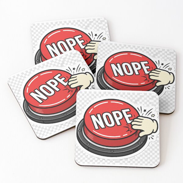 Item preview, NOPE Button Sticker | Funny Sarcastic Bold No  Humor Nonchalant Sticker designed and sold by ChaosAndChill.