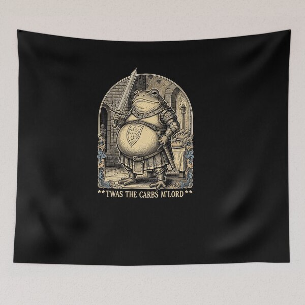 Item preview, Funny T'was The Carbs M Lord Medieval Knight Fat Frog designed and sold by Dressed For  Duty.